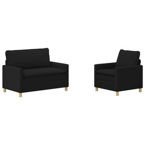 vidaXL Sofa Set 2 stk. Schwarz Stoff