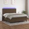 vidaXL Boxspringbett mit Matratze & LED Dunkelbraun 160x200 cm Stoff