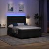 vidaXL LED Boxspringbett mit Matratze Schwarz 140 x 200 cm Stoff