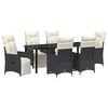 vidaXL Garten Essgruppe 7 stk. Schwarz Poly-Rattan
