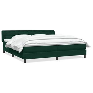 vidaXL Boxspringbett mit Matratzen Dunkelgr&uuml;n 180x220 cm Samt