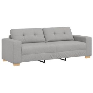 vidaXL | 3-Sitzer-Sofa | mit Kissen Wolkengrau Stoff