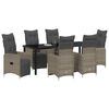 vidaXL Garten Essgruppe mit Kissen 7 pcs Grau Poly-Rattan