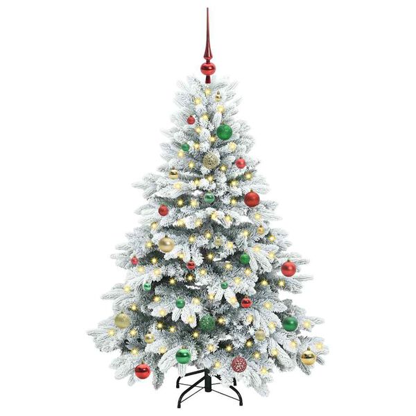 vidaXL K&uuml;nstlicher Weihnachtsbaum mit 150 LEDs Wei&szlig; 150 cm PE und PVC