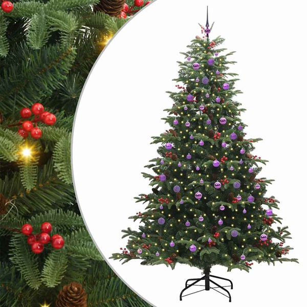 vidaXL K&uuml;nstlicher Weihnachtsbaum mit 300 LEDs mit St&auml;nder Gr&uuml;n 240 cm