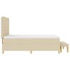 vidaXL Boxspringbett mit Matratze Creme 140 x 190 cm Stoff