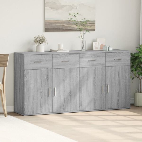 vidaXL Sideboards 2 Stk. Grau Sonoma 79x38x80 cm Holzwerkstoff