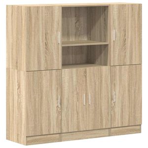vidaXL 3-tlg. K&uuml;chenschrank-Set Sonoma-Eiche Holzwerkstoff