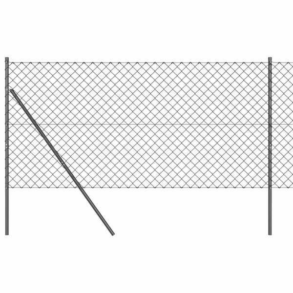 vidaXL Zaunpfosten Grau 25 x 1 m (60 x 60 mm Maschen) Stahl