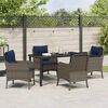 vidaXL Garten Essgruppe mit Kissen 5 pcs Grau Poly-Rattan