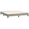 vidaXL Boxspringbett mit Matratze & LED Hellgrau 160x200 cm Samt