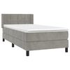 vidaXL Boxspringbett mit Matratze Hellgrau 90x200 cm Samt