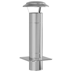 vidaXL Kaminverl&auml;ngerung Silber 25 x 25 x 65 cm Edelstahl