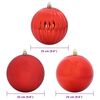 vidaXL Weihnachtsbaumkugel Set XXL 3 pcs Rot Kunststoff