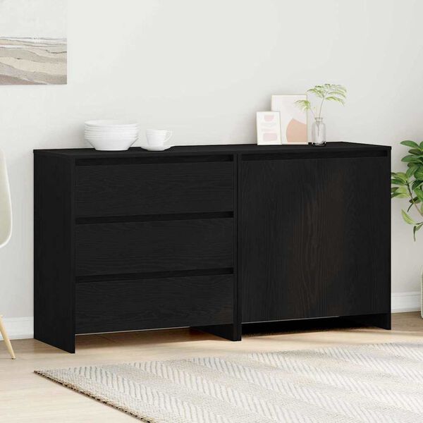 vidaXL Sideboard 2 pcs Schwarz 70 x 41 x 75 cm Holzwerkstoff