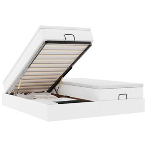 vidaXL Ottoman-Bett mit Matratzen Wei&szlig; 180x200 cm Kunstleder