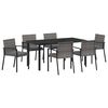 vidaXL Garten Essgruppe 7 pcs Grau Pulverbeschichteter Stahl