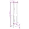 vidaXL Highboard Räuchereiche 34,5x34x180 cm Holzwerkstoff