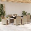 vidaXL Garten Essgruppe 7 pcs Beige Poly-Rattan