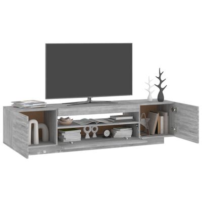 vidaXL TV-Schrank mit LED-Leuchten Grau Sonoma 160x35x40 cm