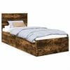 vidaXL Bettrahmen Ger&auml;ucherte Eiche 75 x 190 cm Holzwerkstoff