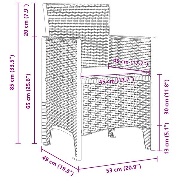 vidaXL Garten Essgruppe mit Kissen 11 pcs Braun und Creme Rattan