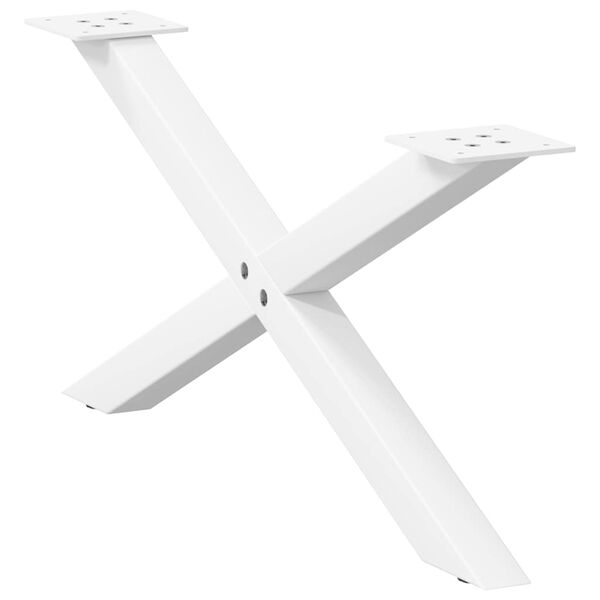 vidaXL Couchtischbeine X-Form 2 Stk. Wei&szlig; 70x(30-31) cm Stahl