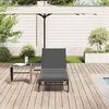 vidaXL Sonnenliege mit Auflage Hellgrau Poly Rattan