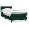 vidaXL Boxspringbett mit Matratze Dunkelgr&uuml;n 90x220 cm Samt