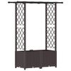 vidaXL Hochbeet mit Rankgitter und Dach Braun 124,5 x 40 x 136 cm PP