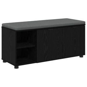 vidaXL Flurbank mit Kissen mit Regal Schwarze Eiche 100 x 38 x 46 cm