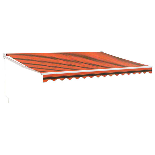 vidaXL Markise Einziehbar Orange und Braun 4x3 m Stoff und Aluminium