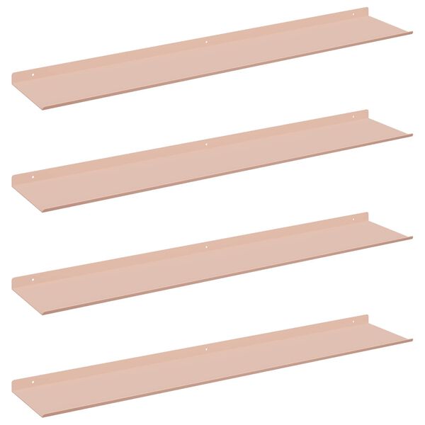 vidaXL Schwebendes Regal 4 pcs Rosa 100 x 18 x 2,5 cm Stahl