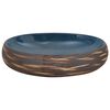 vidaXL Aufsatzwaschbecken Braun und Blau Oval 59x40x15 cm Keramik