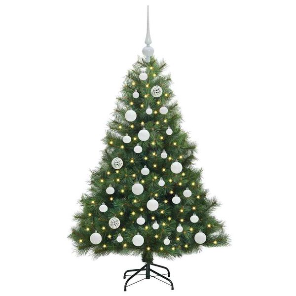 vidaXL K&uuml;nstlicher Weihnachtsbaum mit 150 LEDs Gr&uuml;n 120 cm PE und PVC