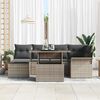 vidaXL Gartensofa-set mit Kissen 7 pcs Grau Poly-Rattan
