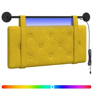 vidaXL H&auml;ngendes Kopfteil Mit LED Licht Gelb Samt