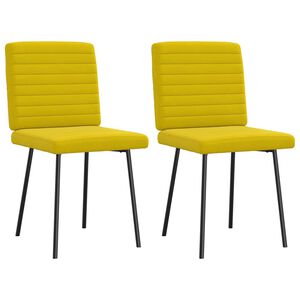 vidaXL Esszimmerst&uuml;hle 2 Stk. Gelb Samt