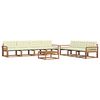 vidaXL Outdoor-Sofagarnitur mit Kissen 8 pcs Natur und Creme