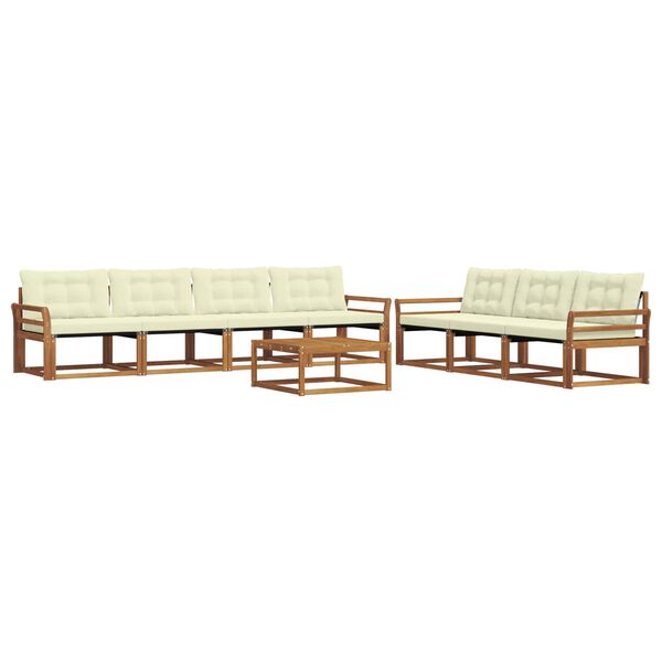 vidaXL Outdoor-Sofagarnitur mit Kissen 8 pcs Natur und Creme