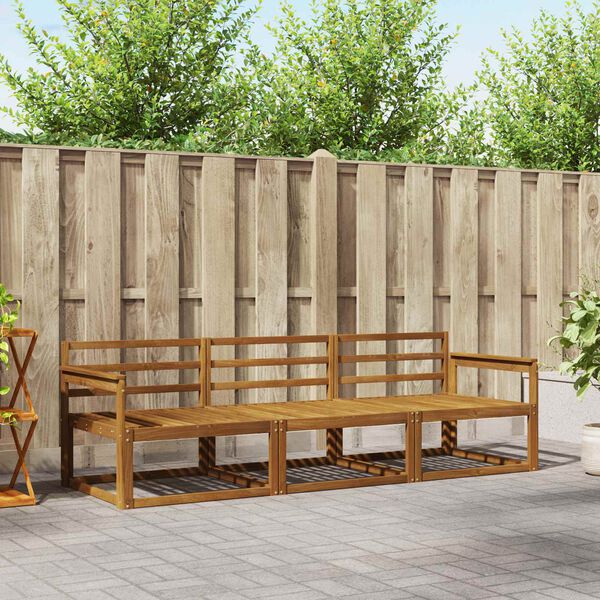 vidaXL Outdoor-Sofagarnitur 3 pcs Natur Massivholz Akazie