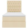 vidaXL Aufbewahrungsbett mit Matratze Creme 100 x 200 cm Polyester