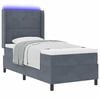 vidaXL Boxspringbett mit Matratze mit LED Dunkelgrau 90 x 190 cm Samt