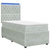 vidaXL LED Boxspringbett mit Matratze Hellgrau 80 x 200 cm Samt