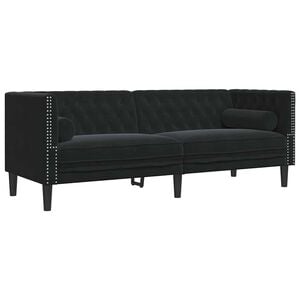 vidaXL Sofa Schwarz 194 x 74,5 x 70,5 cm Samt