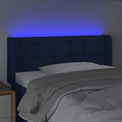 vidaXL LED Kopfteil Blau 103x16x78/88 cm Stoff