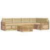 vidaXL Outdoor-Sofagarnitur 6 stk. Wei&szlig; und Beige Polyester