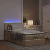 vidaXL Ottoman-Bett mit Matratze & LEDs Creme 80x200 cm Stoff