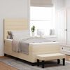 vidaXL Boxspringbett mit Matratze Creme 100 x 200 cm Stoff