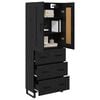 vidaXL Highboard Schwarz Eichen-Optik 69,5 x 34 x 180 cm Holzwerkstoff